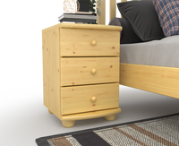Claudia Kiefer Massivholz Nachttisch Nachtschrank | 3-Schubladen | 100% Bio Kiefer