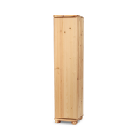 Claudia Kleiderschrank Bio Kiefer 45 cm Tiefe | 1-Türig mit 4 Regalen aus 100% Massivholz