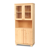 Claudia Buffetschrank Vitrine | 4-Türig | 100% Bio Kiefer Massivholz