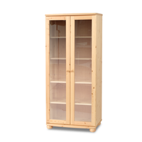 Claudia Vitrine | 2-Türig mit 4 Regalen | 100% Bio Kiefer Massivholz