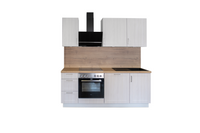 GEBA Landhaus-Küchenzeile  – vormontiert mit oder ohne E-Geräten, in drei Größen inklusive Nischenrückwand & LED-Beleuchtung