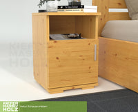 Nobis Kiefer Massivholz Nachttisch Nachtschrank | 1-Türig 1-Regal | 100% Bio Kiefer