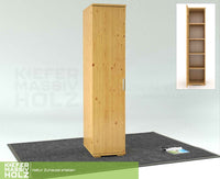 Nobis Kleiderschrank Bio Kiefer | 42 cm Tiefe 1-Türig mit Regalen aus 100% massivem Holz