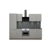 GEBA vormontierte Komplett-Küchenzeile 270cm mit Einbaugeräten: Backofen, Einbau-Kühlschrank, Kochfeld, Geschirrspüler & Spüle