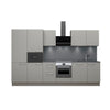GEBA vormontierte Komplett-Küchenzeile 340cm mit Einbaugeräten: Backofen, Einbau-Kühlschrank, Mikrowelle, Kochfeld, Geschirrspüler & Spüle