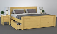 FLORANCE Massivholzbett mit 4 Schubladen
